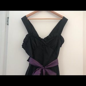 Vera Wang Black Silk Cocktail Dress